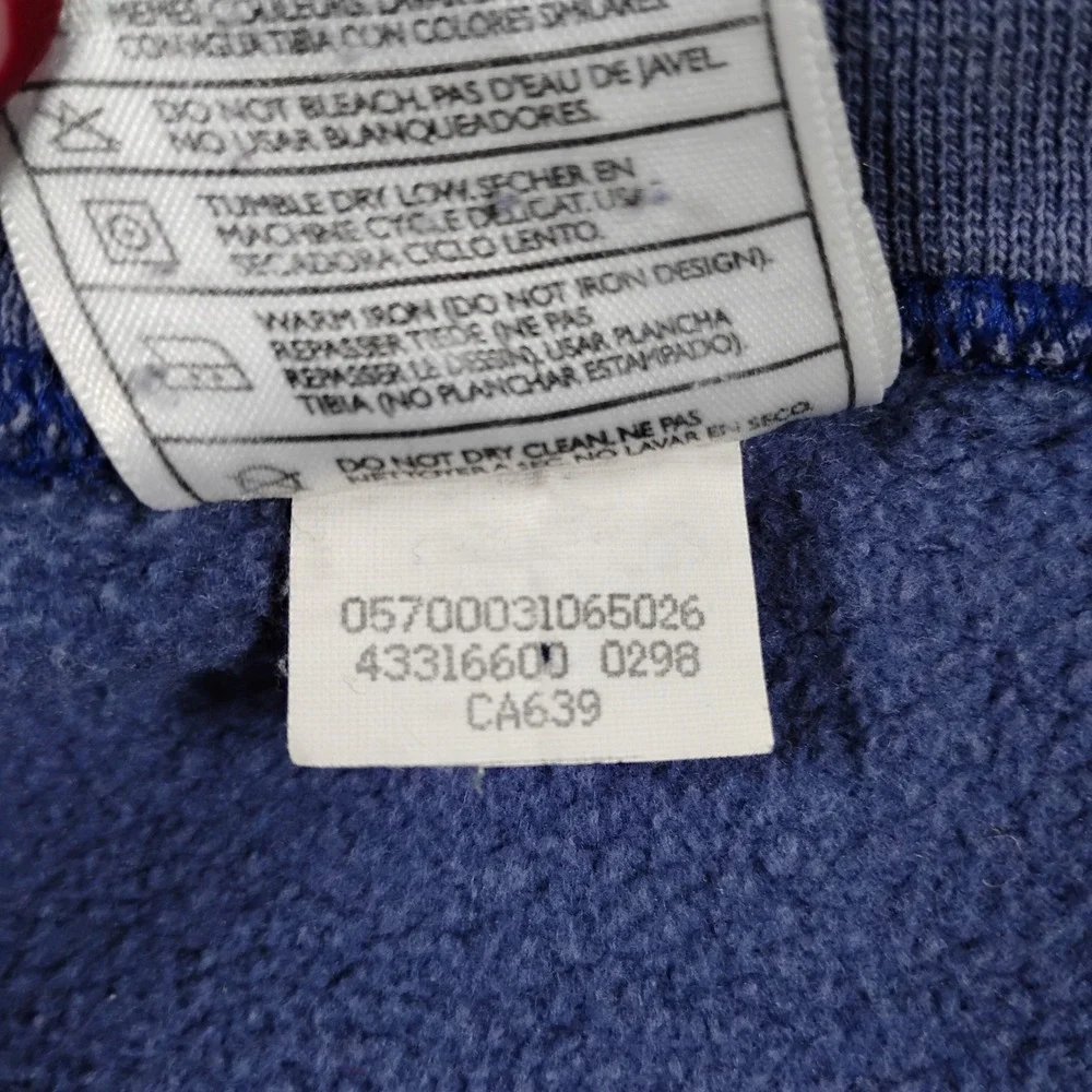 Vintage Nike Swoosh Crewneck Sweatshirt XL Blue Made‎ in USA 90s Distressed